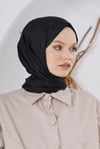 Loryan Scarf Floş Jakar Serisi Ağaç Kabuğu Desenli Şal Siyah