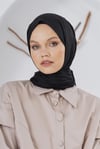 Loryan Scarf Floş Jakar Serisi Ağaç Kabuğu Desenli Şal Siyah