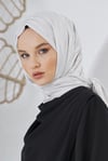 Loryan Scarf Floş Jakar Serisi Ağaç Kabuğu Desenli Şal Gümüş Gri
