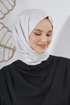 Loryan Scarf Floş Jakar Serisi Ağaç Kabuğu Desenli Şal Gümüş Gri