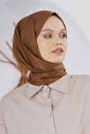 Loryan Scarf Floş Jakar Serisi Ağaç Kabuğu Desenli Şal Açık Kahve