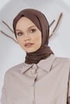 Loryan Scarf Floş Jakar Serisi Ağaç Kabuğu Desenli Şal Acı Kahve