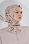 Loryan Scarf Floş Jakar Serisi Ağaç Kabuğu Desenli Şal Capuccino