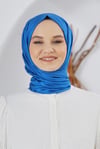 Loryan Scarf Floş Jakar Serisi Ağaç Kabuğu Desenli Şal Saks