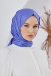 Loryan Scarf Floş Jakar Serisi Ağaç Kabuğu Desenli Şal İndigo