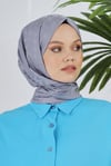 Loryan Scarf Floş Jakar Serisi Kazayağı Desenli Şal Füme