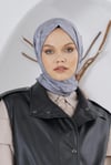 Loryan Scarf Floş Jakar Serisi Leopar Desenli Şal Füme