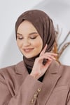Loryan Scarf Floş Jakar Serisi Leopar Desenli Şal Acı Kahve