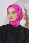 Loryan Scarf Floş Jakar Serisi Leopar Desenli Şal Fuşya