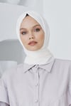 Loryan Scarf Floş Jakar Serisi Logo Desen Şal Ekru