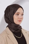 Loryan Scarf Jakar Şal - Delta Floş Jakar Şal 4299 Koyu Kahve