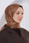 Loryan Scarf Jakar Şal - Delta Floş Jakar Şal 4299 Açık Kahve