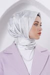 Loryan Scarf Jakar Şal - Delta Floş Jakar Şal 4299 Gümüş Gri