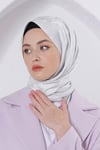 Loryan Scarf Jakar Şal - Delta Floş Jakar Şal 4299 Gümüş Gri