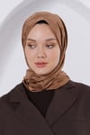 Loryan Scarf Jakar Şal - Delta Floş Jakar Şal 4299 Açık Kahve