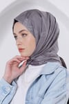 Loryan Scarf Jakar Şal - Delta Floş Jakar Şal 4299 Füme