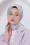 Loryan Scarf Jakar Şal - Delta Floş Jakar Şal 4299 Gri