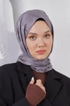 Loryan Scarf Jakar Şal - Stone Floş Jakar Şal 4312 Füme