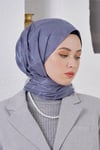 Loryan Scarf Jakar Şal - Stone Floş Jakar Şal 4312 Kot Mavi