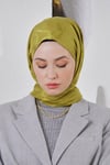Loryan Scarf Jakar Şal - Stone Floş Jakar Şal 4312 Fıstık Yeşili