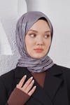 Loryan Scarf Jakar Şal - Stone Floş Jakar Şal 4312 Füme
