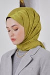 Loryan Scarf Jakar Şal - Stone Floş Jakar Şal 4312 Fıstık Yeşili