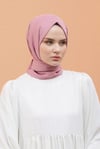 Loryan Scarf Kendinden Desenli Tek Renk Kayla Jakarlı Pamuklu Şal Pudra