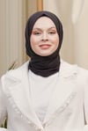 Loryan Scarf Kendinden Desenli Tek Renk Kayla Jakarlı Pamuklu Şal Acı Kahve
