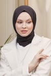 Loryan Scarf Kendinden Desenli Tek Renk Kayla Jakarlı Pamuklu Şal Acı Kahve