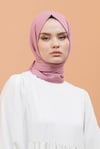 Loryan Scarf Kendinden Desenli Tek Renk Kayla Jakarlı Pamuklu Şal Pudra