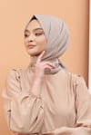 Loryan Scarf Kendinden Desenli Tek Renk Kayla Jakarlı Pamuklu Şal Vizon