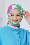 Loryan Scarf Linen Keten Karışımlı Pamuklu Rose Desenli Şal Benetton