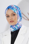 Loryan Scarf Linen Keten Karışımlı Pamuklu Zambak Desenli Şal Very Peri