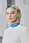 Loryan Scarf Linen Keten Karışımlı Pamuklu Confetti Desenli Eşarp Fıstık Yeşili