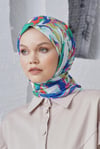 Loryan Scarf Linen Keten Karışımlı Pamuklu Zambak Desenli Eşarp Benetton