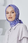 Loryan Scarf Linen Keten Karışımlı Pamuklu Çini Desenli Şal Very Peri
