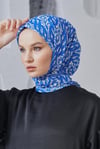 Loryan Scarf Linen Keten Karışımlı Pamuklu Çini Desenli Eşarp Saks