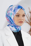 Loryan Scarf Linen Keten Karışımlı Pamuklu Zambak Desenli Şal Very Peri