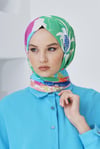 Loryan Scarf Linen Keten Karışımlı Pamuklu Rose Desenli Şal Benetton