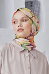 Loryan Scarf Linen Keten Karışımlı Pamuklu Confetti Desenli Eşarp Vizon