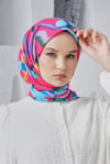 Loryan Scarf Linen Keten Karışımlı Pamuklu Confetti Desenli Eşarp Fuşya