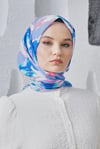 Loryan Scarf Linen Keten Karışımlı Pamuklu Zambak Desenli Eşarp Very Peri