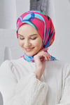 Loryan Scarf Linen Keten Karışımlı Pamuklu Confetti Desenli Eşarp Fuşya