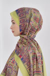 Loryan Scarf Linen Şal - Linen Harmony Pamuk Keten Şal 4298 Fıstık Yeşili