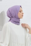 Loryan Scarf Logo Desen, Jakarlı Pamuklu Şal Koyu Lila