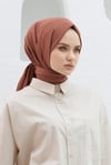 Loryan Scarf Logo Desen, Jakarlı Pamuklu Şal Açık Kahve
