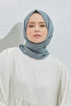 Loryan Scarf Logo Desen, Jakarlı Pamuklu Şal Antrasit