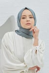 Loryan Scarf Logo Desen, Jakarlı Pamuklu Şal Antrasit