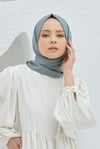 Loryan Scarf Logo Desen, Jakarlı Pamuklu Şal Antrasit