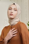 Loryan Scarf, Pamuklu, Tek Renk Kianna Jakarlı Şal Bej